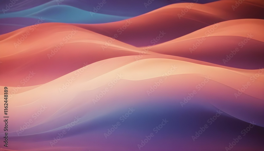 Fototapeta premium Fondo abstracto de color pastel con ondas suaves y fluidas de tonos rosados, morados y azules