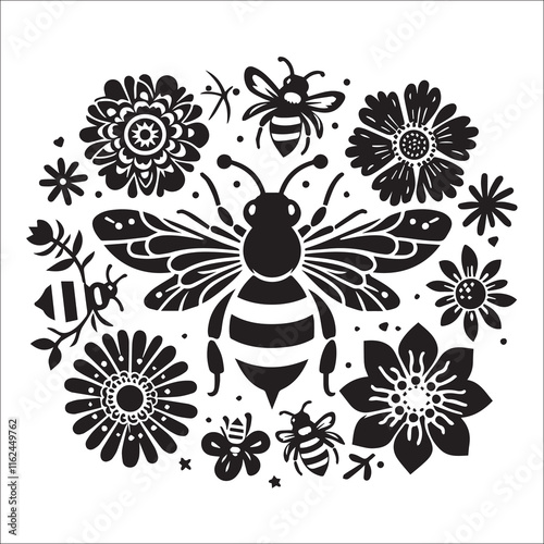 Bee Silhouette Vector Designs, bumble bee, bombus lapidaries, bombus lucorum, bumblebees, butterfly meadow, conservation, species, field, area, nature, bumblebee, summer, spring, background, bee