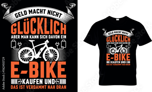 Bicycle T-Shirt (E-Bike ) Deign template.