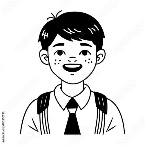 Glad character icon in sketchy style 