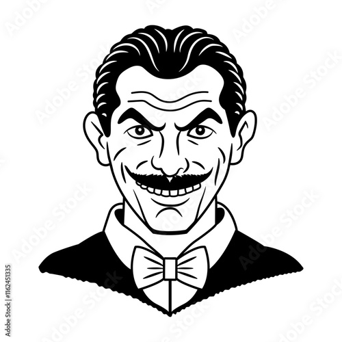 Villain character icon in glyph style 