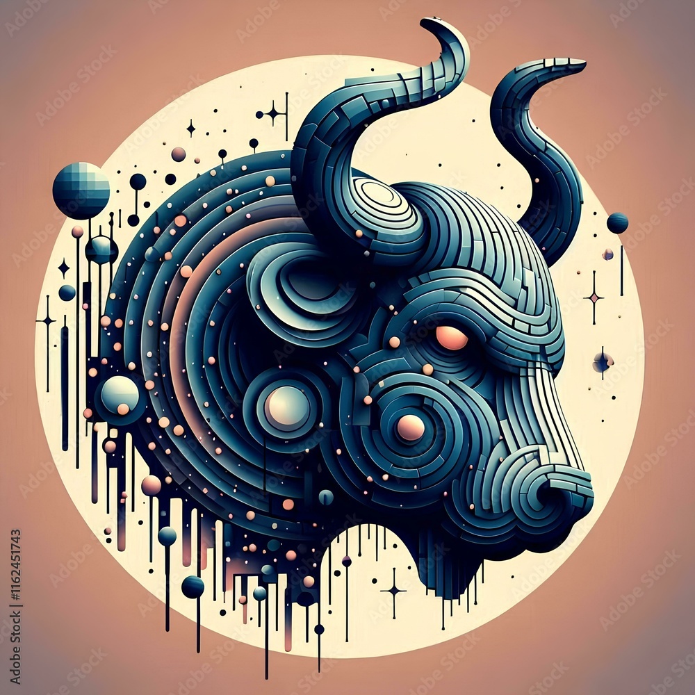 Fototapeta premium graphic representation of the taurus sign 13