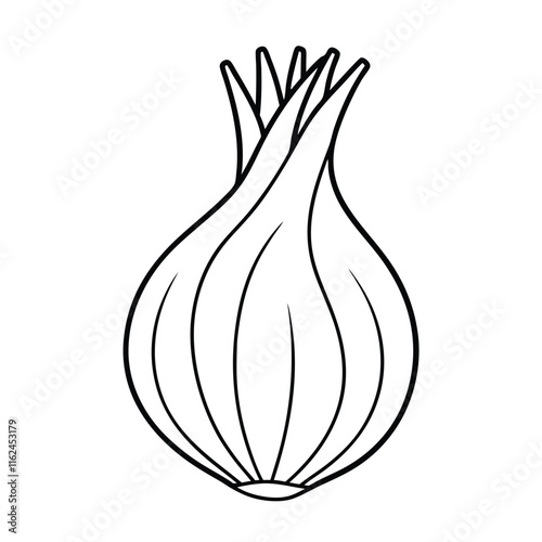 Coloring page. Composition of different vegetables on white background