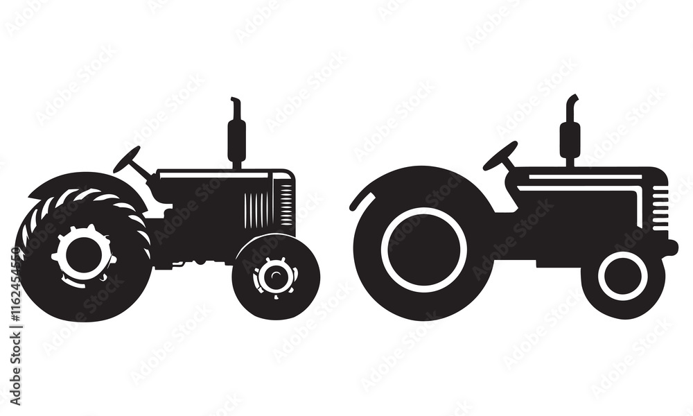 Obraz premium Bold Tractor Silhouette for Graphic Designs 