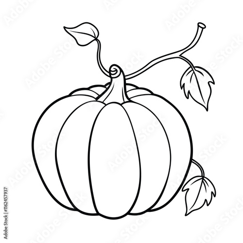 Coloring page. Composition of different vegetables on white background