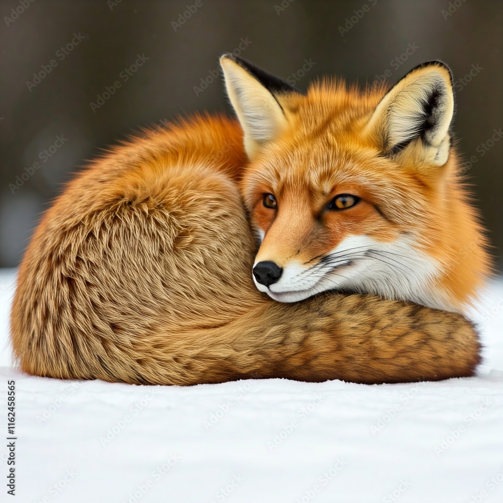 Fototapeta premium red fox in the snow