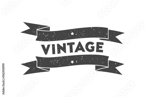 "Vintage Ribbon Banners with Faded Typography Vector Illustration"