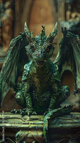 Majestic Jade Dragon Sculpture