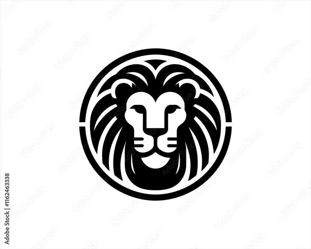 Lion Logo Design Vector Template. Lion Head Logo Icon Vector illustration. Black and white Lion head vector illustration. Lion Logo Design Vector Template. Lion Head Logo Icon Vector illustration. Black and white Lion head vector illustration.