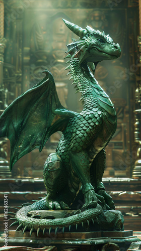 Majestic Jade Dragon Sculpture