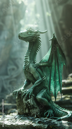 Majestic Jade Dragon Sculpture