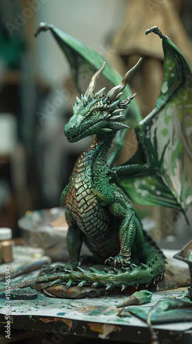Majestic Jade Dragon Sculpture