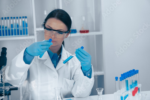 A skilled scientist in a reputable lab conducts detailed analyses of biological samples, showcasing expertise in biochemistry and biomedical research, contributing to healthcare advancements