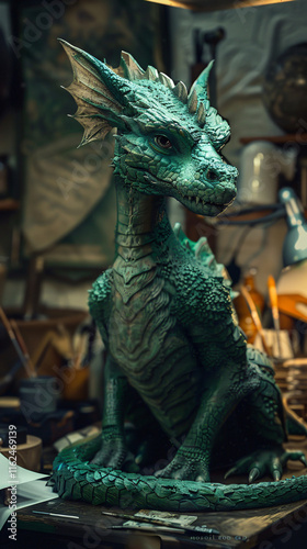 Majestic Jade Dragon Sculpture
