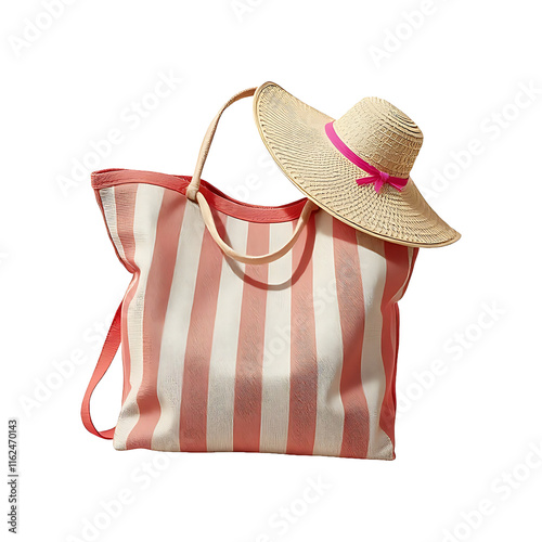 Beach bag summer Png with on transparent background.