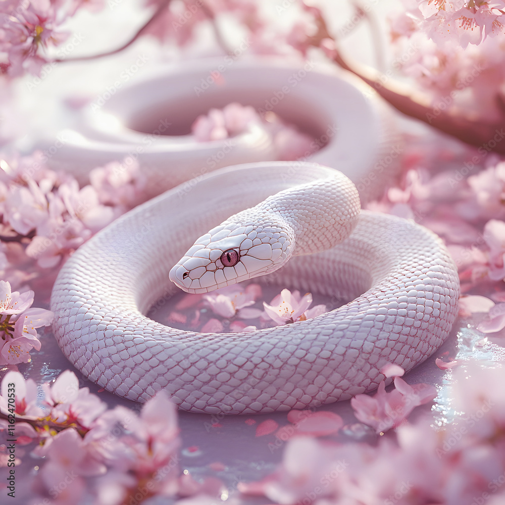 Fototapeta premium Serpent Among Blossoms