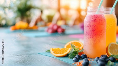 Refreshing summer smoothies:  Orange & berry blends, perfect for a sunny day! photo