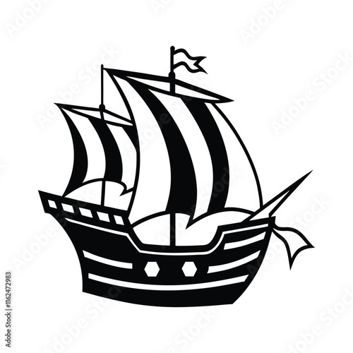 ship isolated on white