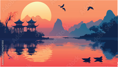 The Beauty of Guilin's River and Peaks.eps