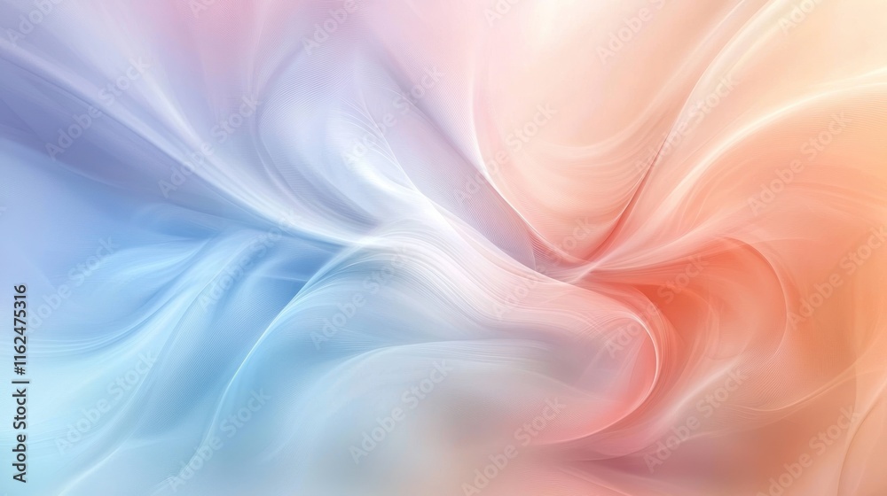 Obraz premium Abstract Pastel Swirls of Blue and Peach Hues