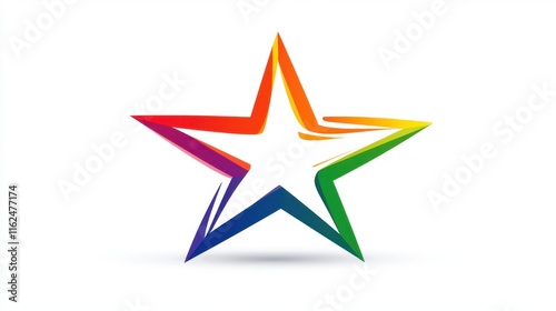 Free Download Five-pointed star with each point a different color of the rainbow, creating a vibrant and dynamic design - GFXLoad