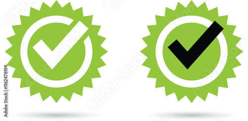 Green approved icons with check marks.