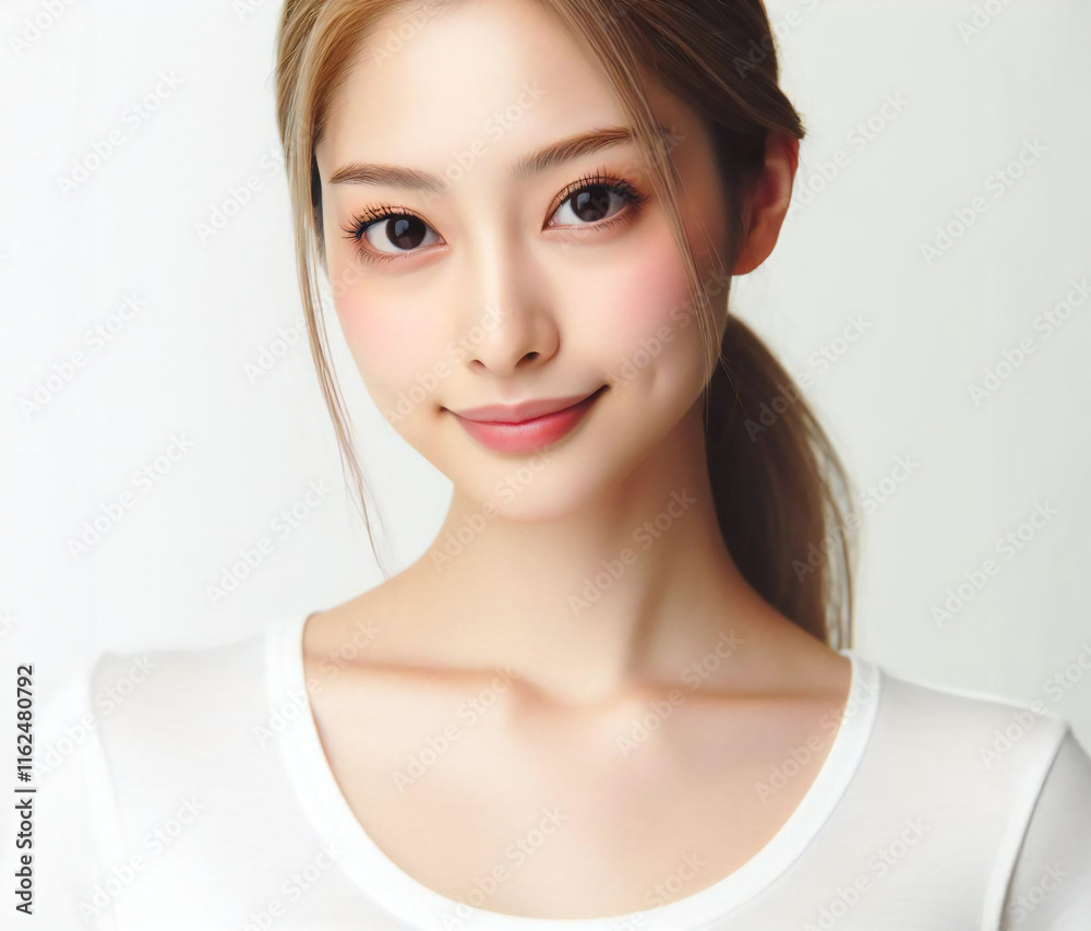白いTシャツの美女 白いTシャツの美女