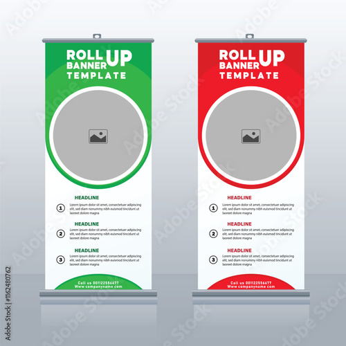 Modern abstract roll up banner design