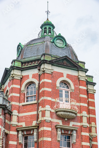 IWATE, JAPAN - 18-06-2024: Bank of Iwate (former Morioka Bank) Red Brick Building, Important Cultural Property, Morioka City, Iwate Prefecture. photo