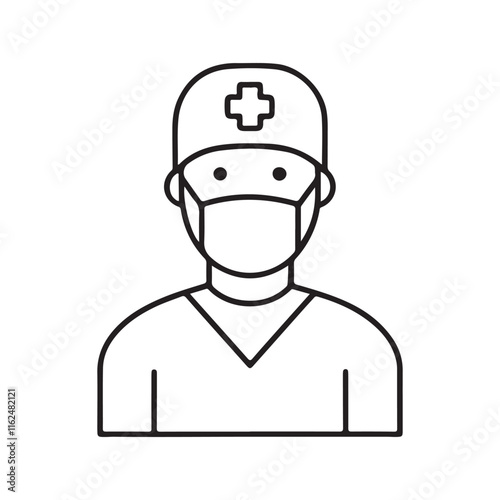 doctor, surgeon icon line art