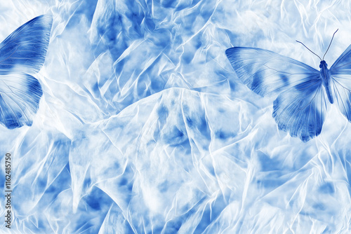 Wallpaper Mural Elegant butterfly Shibori design, showcasing a minimalist and symmetrical tie-dye pattern, textile, fabric designs, and nature-inspired art with a touch of traditional craftsmanship Torontodigital.ca