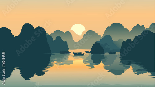 Sunset Serenity in Ha Long Bay