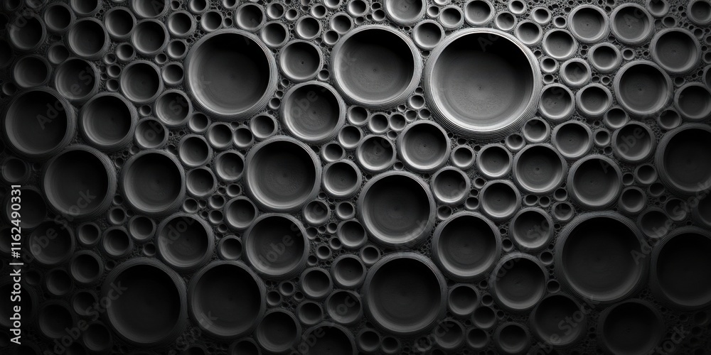Intricate concentric circle patterns fading into dark space, creating a futuristic, elegant design with depth Intricate concentric circle patterns fading into dark space, creating a futuristic, elegant design with depth