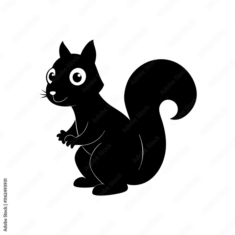 Obraz premium Squirrel cartoon vector silhouette