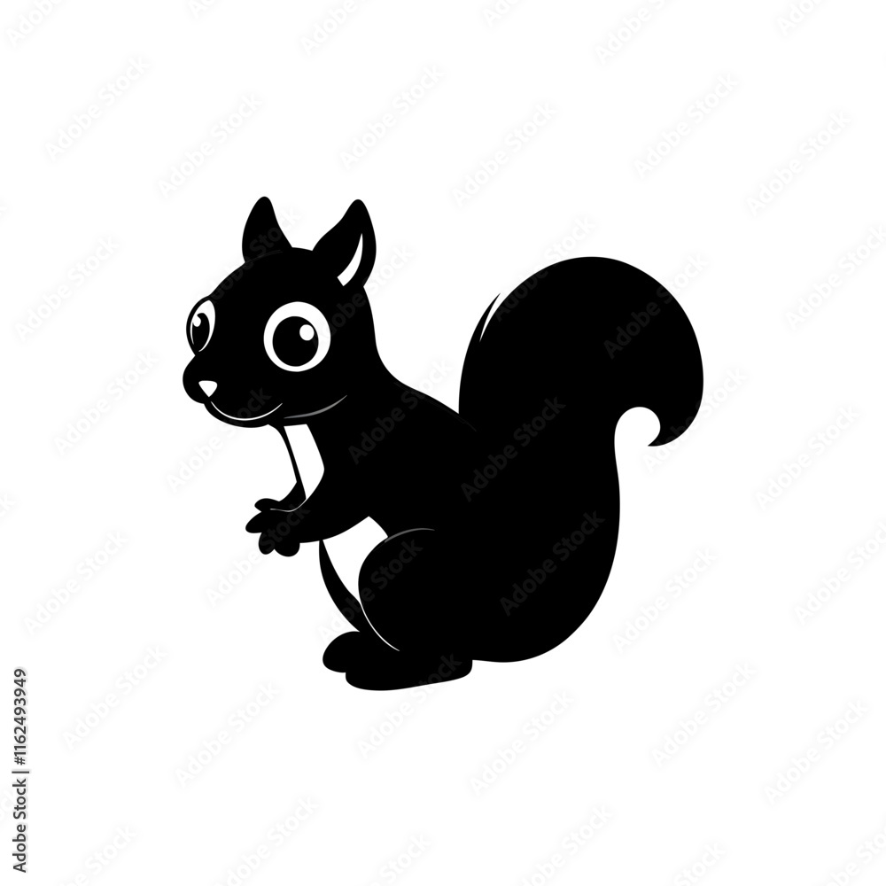 Obraz premium Squirrel cartoon vector silhouette