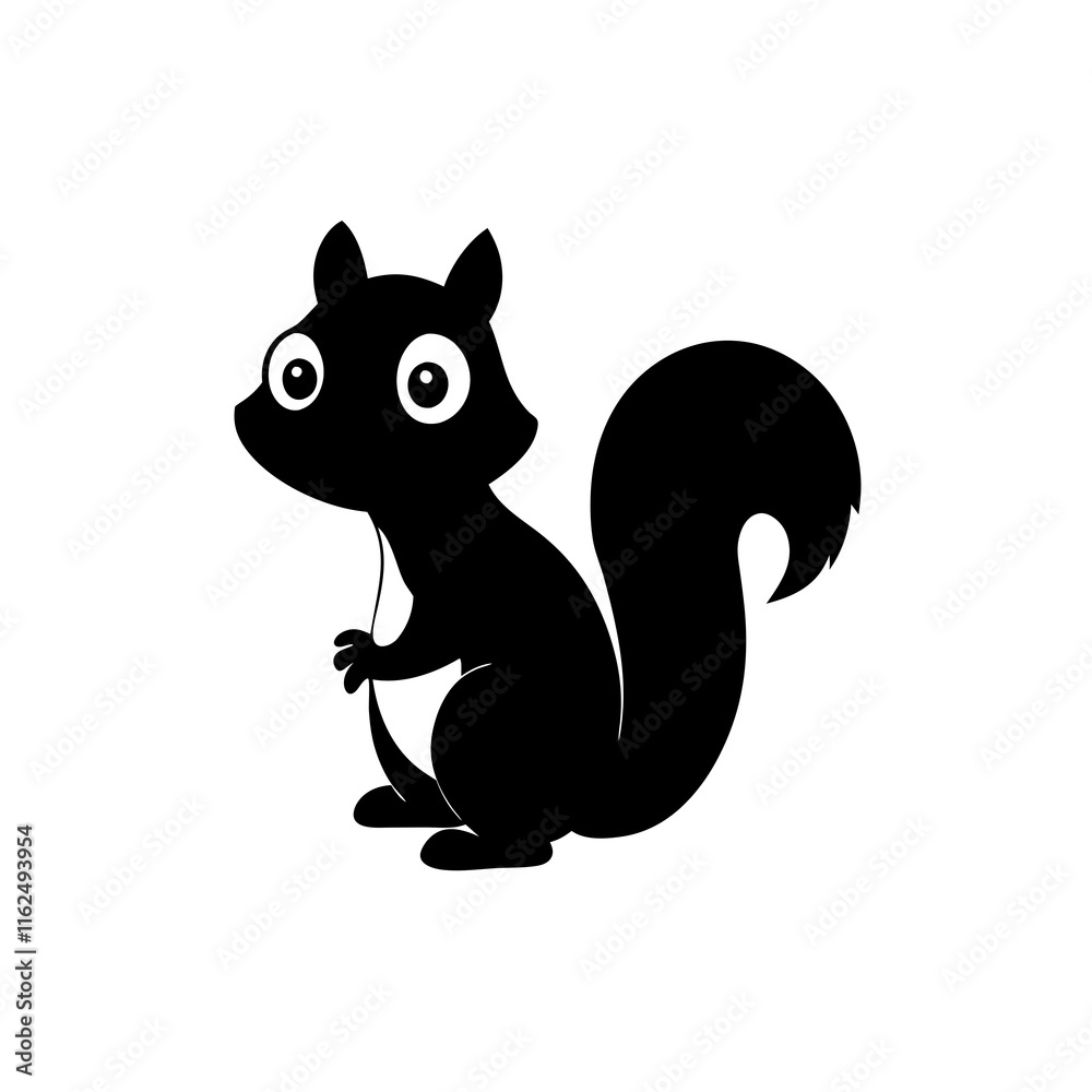 Obraz premium Squirrel cartoon vector silhouette