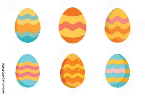 Set of easter eggs vector illustration on white background