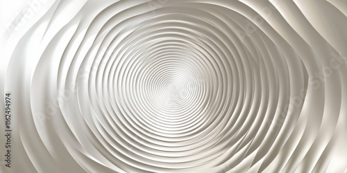Sophisticated concentric circle patterns in silver and white, gradually fading into a soft, elegant void