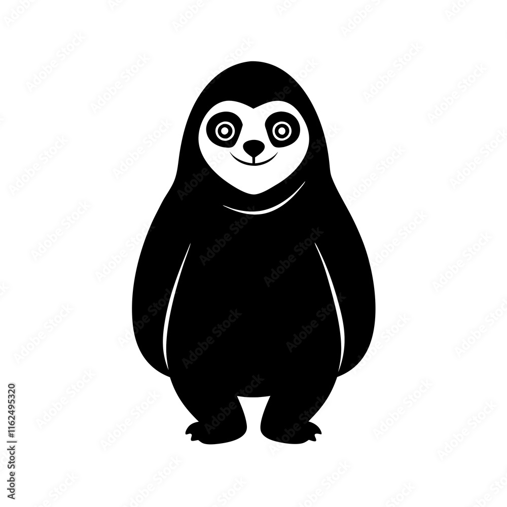 Obraz premium Sloth cartoon vector silhouette