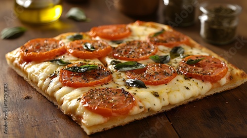 Wallpaper Mural A mouthwatering scene of a freshly baked pizza with authentic Italian toppings creating a delightful culinary experience Torontodigital.ca