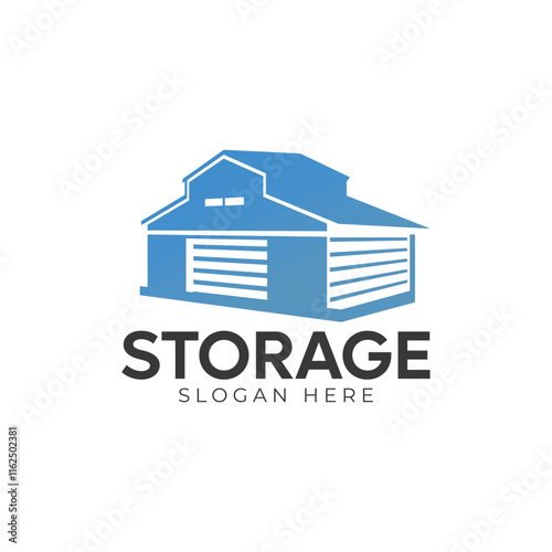 Illustration vector graphic of self storage company logo design template