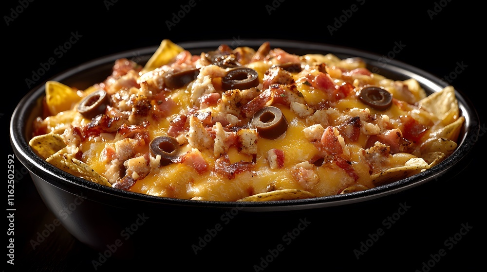 Irresistibly Spicy Nachos Bursting with Melted Cheese and Topped with Olives and Jalape±os for Ultimate Flavor Satisfaction Irresistibly Spicy Nachos Bursting with Melted Cheese and Topped with Olives and Jalape±os for Ultimate Flavor Satisfaction