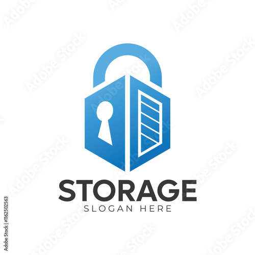 Illustration vector graphic of self storage company logo design template