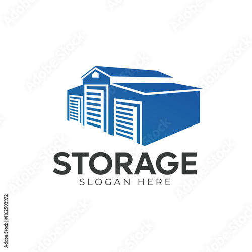 Illustration vector graphic of self storage company logo design template