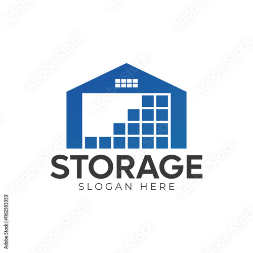 Illustration vector graphic of self storage company logo design template