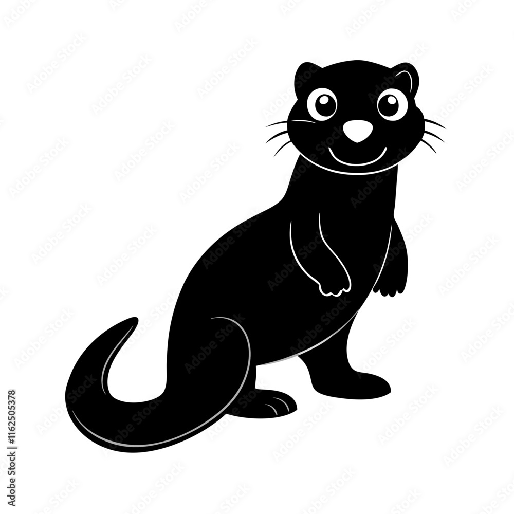 Fototapeta premium Otter cartoon vector silhouette