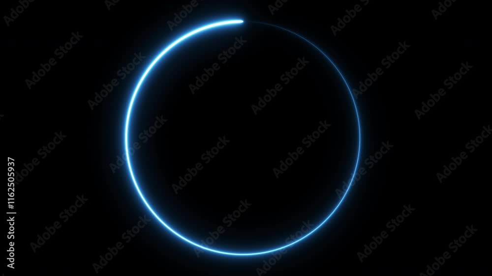 Modern glowing preloader animation and loading progress circle bar on black background. Blue neon charging circle swirling Modern glowing preloader animation and loading progress circle bar on black background. Blue neon charging circle swirling