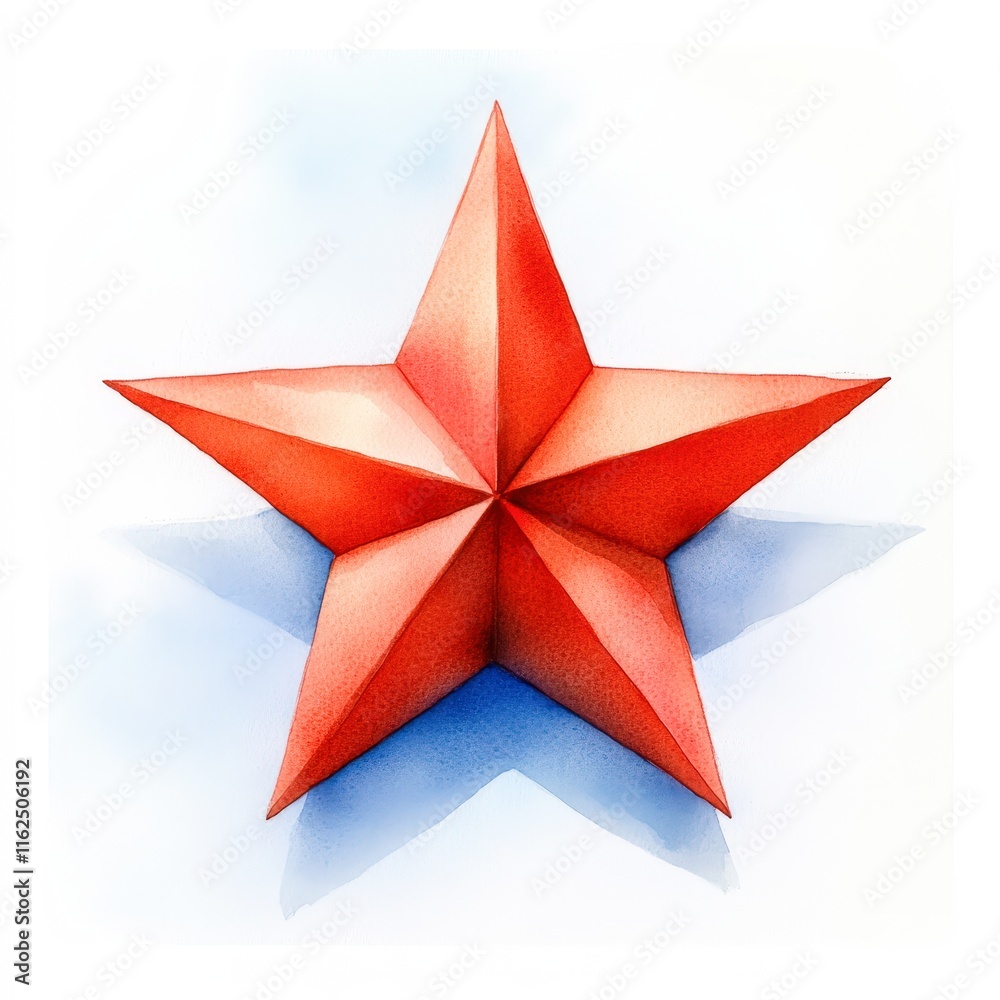 A vibrant red star with a three-dimensional look is set against a soft blue background, conveying energy and significance, This image is ideal for themes of celebration, patriotism, or awards, A vibrant red star with a three-dimensional look is set against a soft blue background, conveying energy and significance, This image is ideal for themes of celebration, patriotism, or awards,