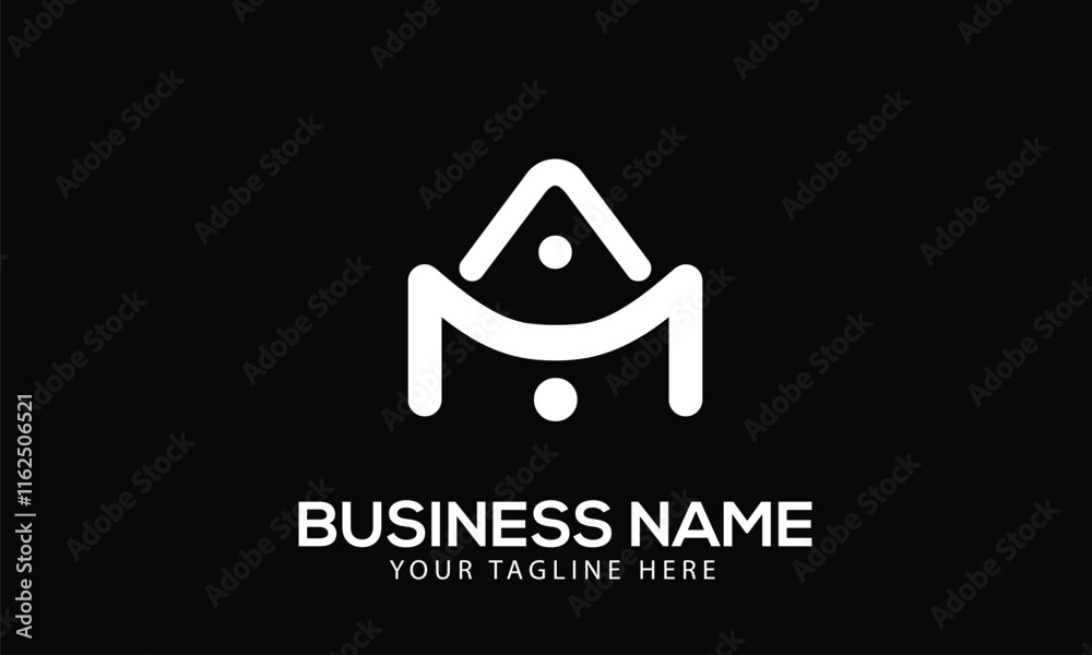 Alphabet AM or MA building monogram vector logo template Alphabet AM or MA building monogram vector logo template
