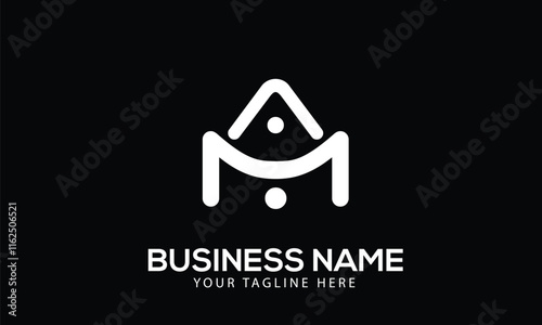 Alphabet AM or MA building monogram vector logo template